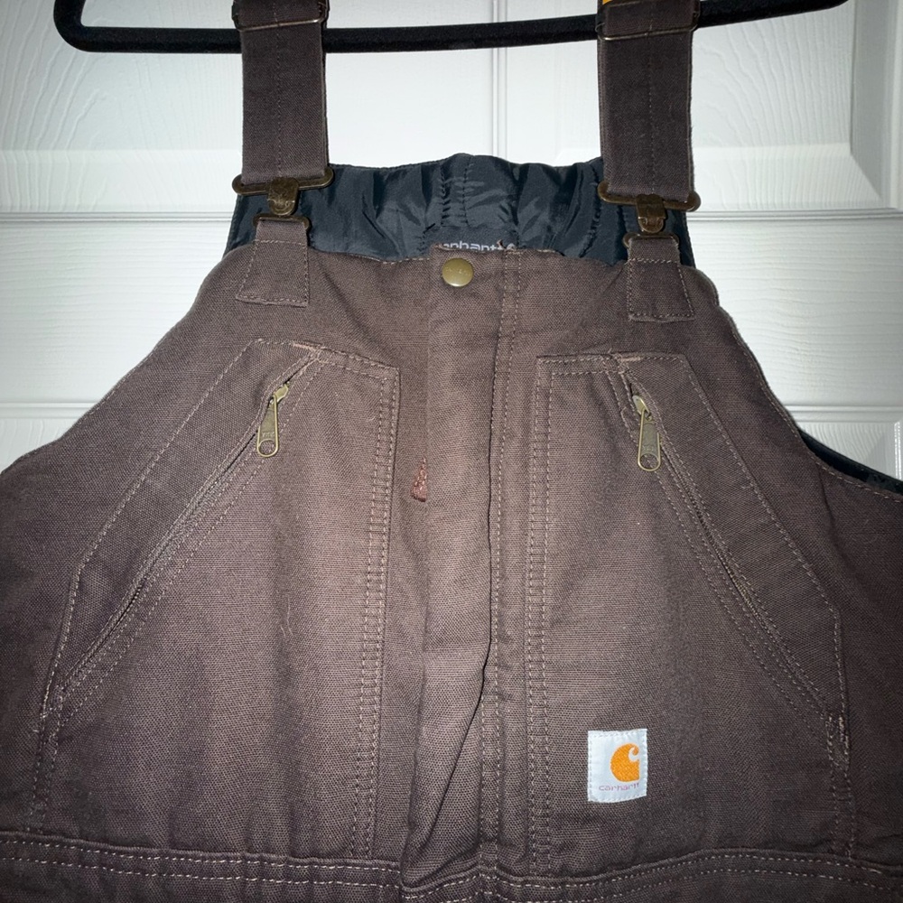 Carhartt Women's Dark Brown Bib Overalls - Picture 4 of 6